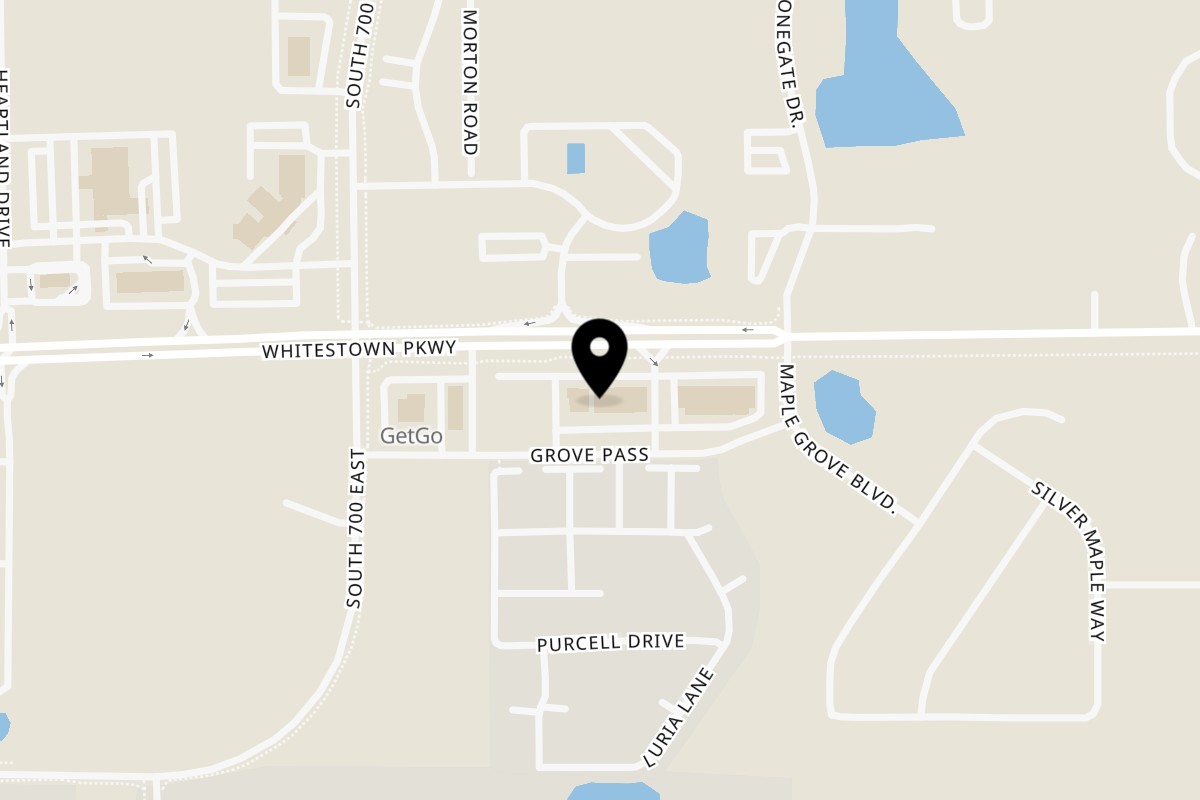 Map showing the location of Desi Chowrastha - Indian Eatery Zionsville on 7107 Whitestown Pkwy in Zionsville